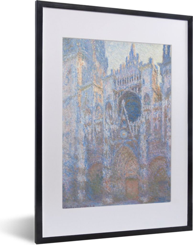 MuchoWow Gerahmtes Poster Kathedrale von Rouen - Gemälde von Claude Monet 30x40 cm - Poster mit Schwarzem Bilderrahmen Wandposter Rahmen Foto Bi...