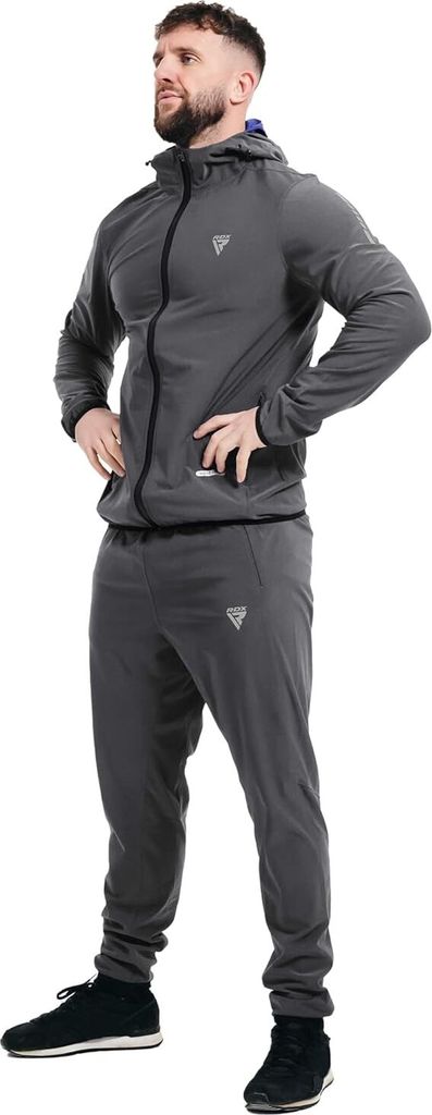 RDX Schwitzanzug Zum Abnehmen, Saunaanzug REACH Konform, Kapuzen Anzug Sauna Suit Sweatanzug Sportanzug Trainingsanzug Thermo Sweatsuit Boxen MMA G...