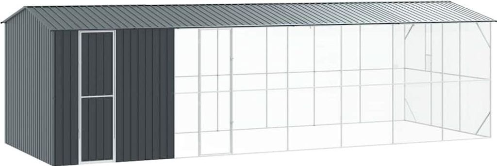 vidaXL Vogelkäfig Anthrazit 860 x 310 x 247 cm Verzinkter Stahl
