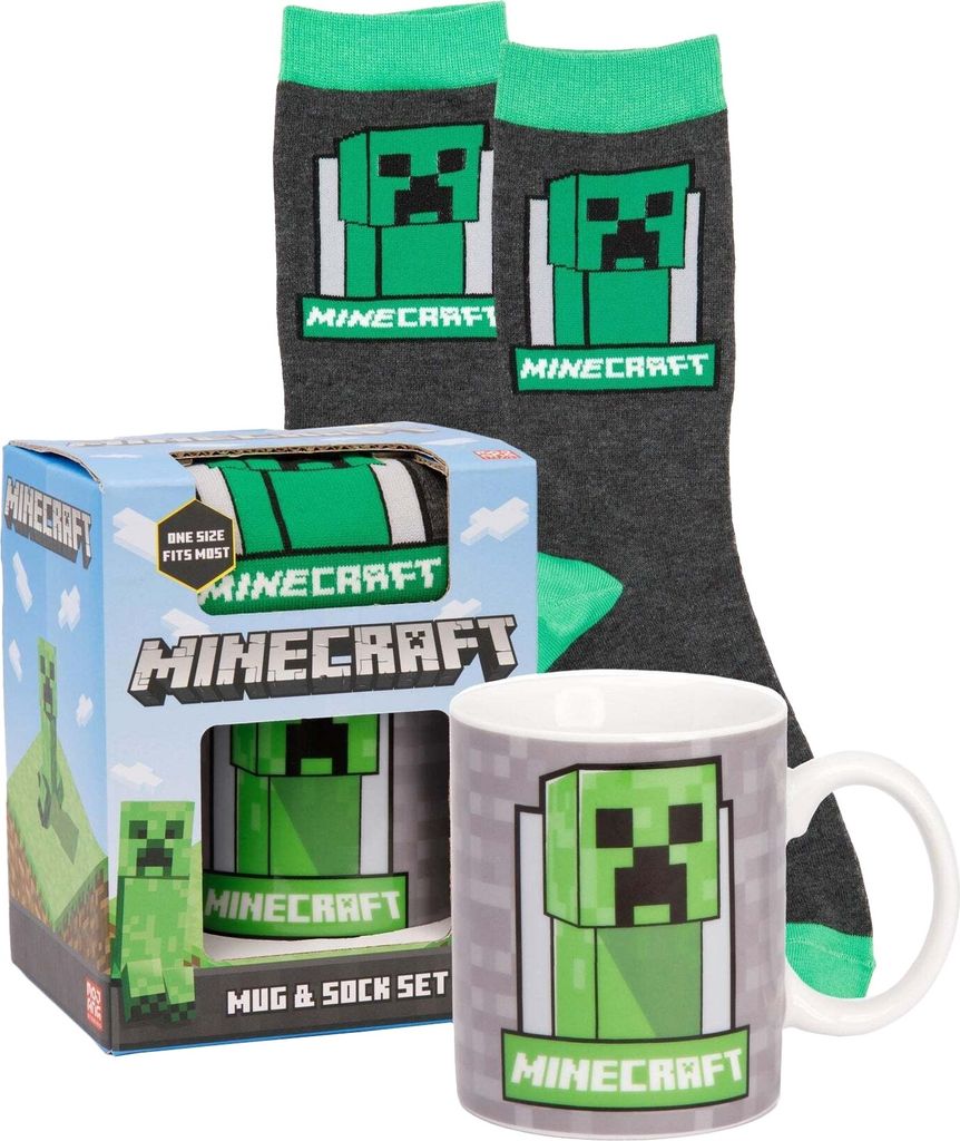 Minecraft - Kinder Tasse/Socken-Set NS6657 (Einheitsgröße) Produktbild 