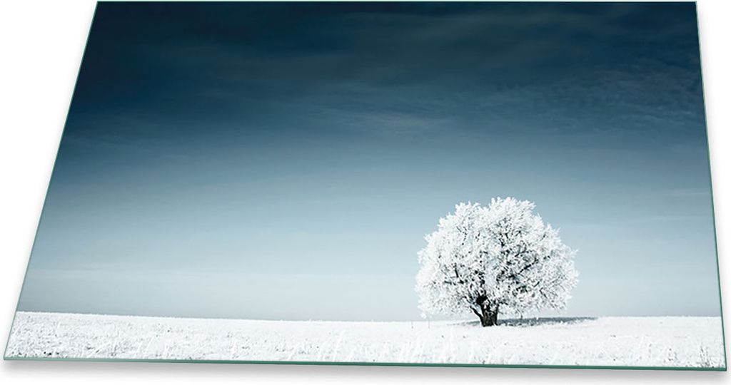 Herdabdeckplatte Glaskeramikkochfeld-Abdeckung Spritzschutz Glas Universal 80x52 Natur Blau