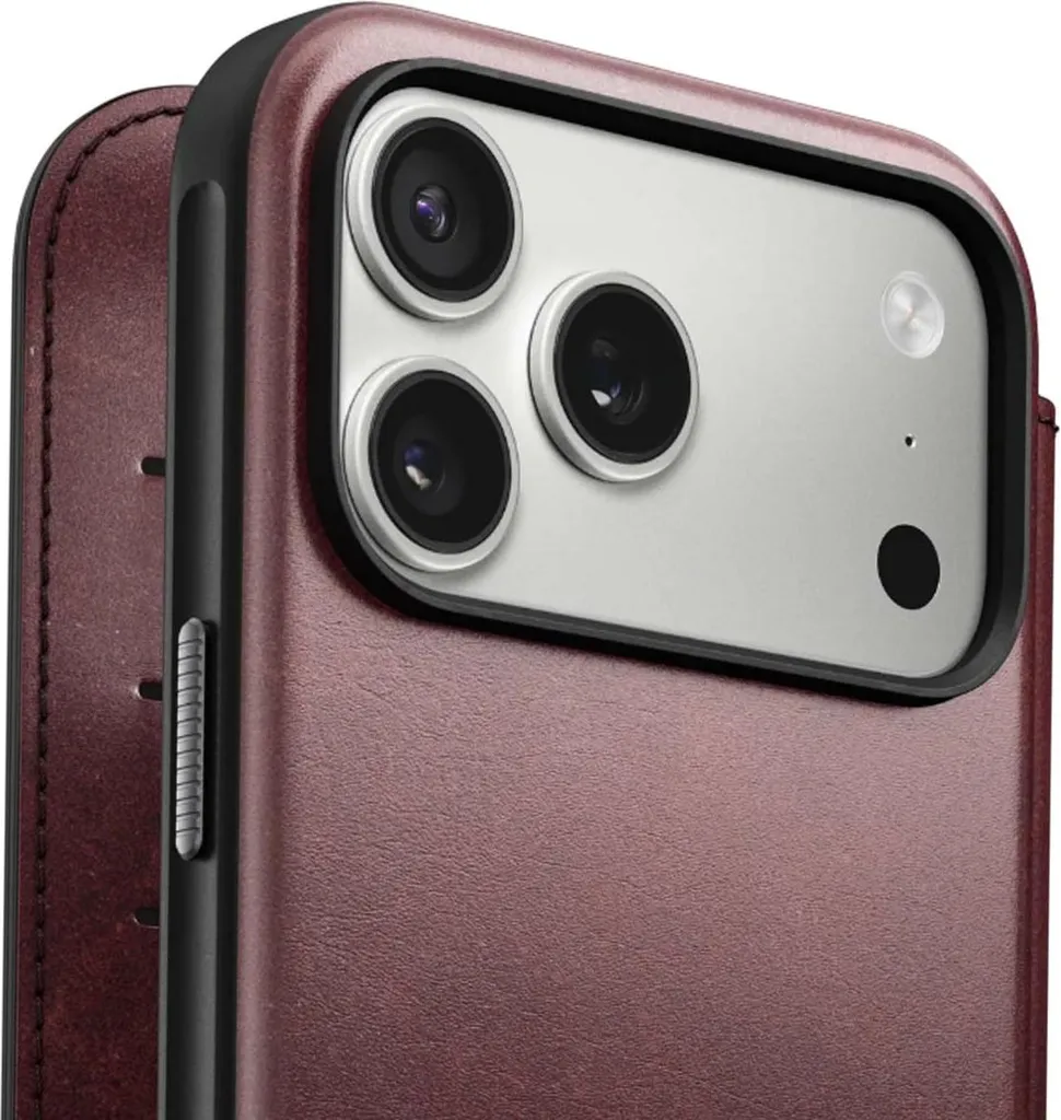 Coque iPhone 17 Pro Max Cuir Horween et Boutons Aluminium Recyclé - 13