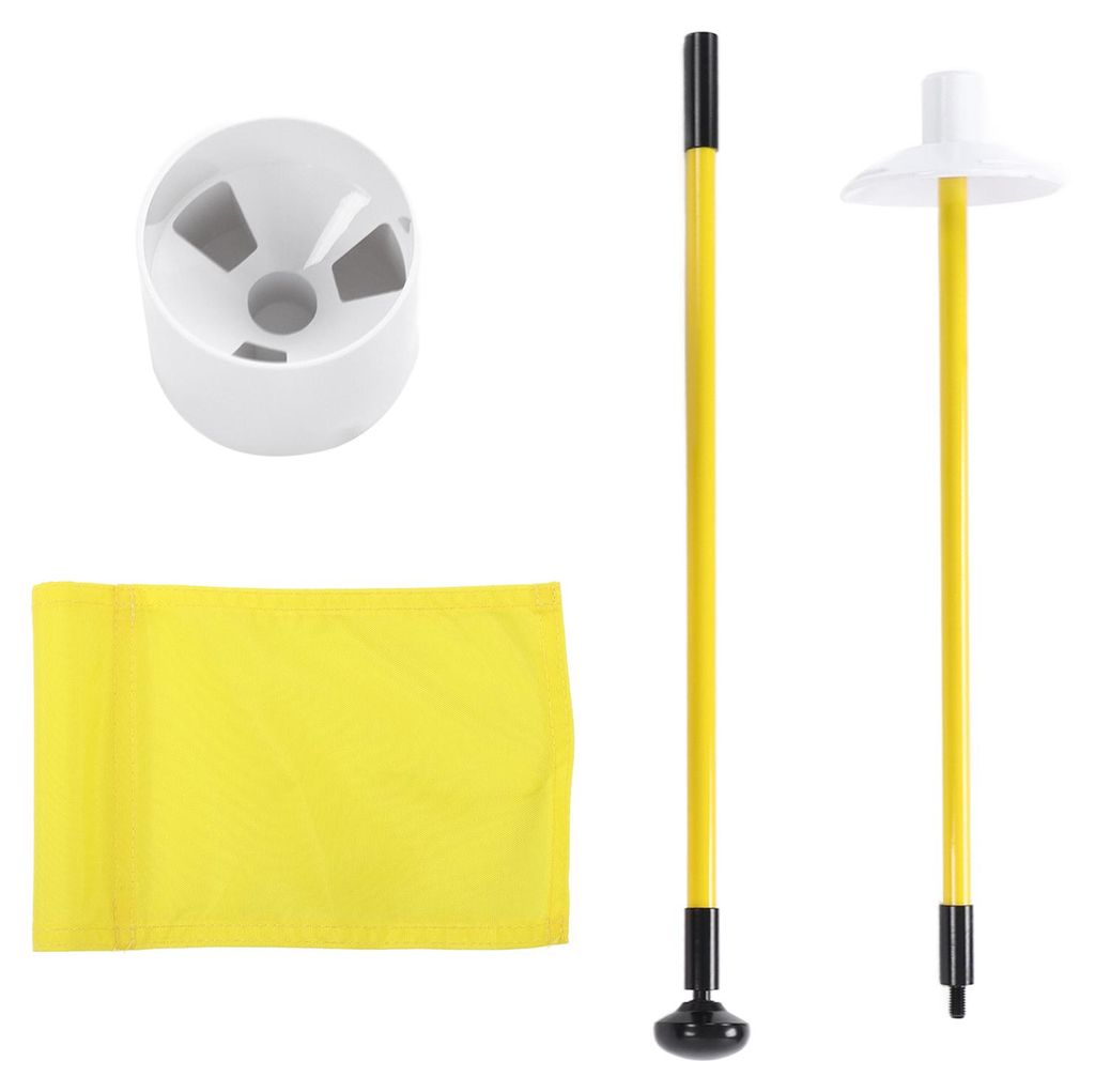 Übungs-Golf-Loch-Pole-Cup-Flaggen-Stick, abnehmbarer 2-teiliger Putting-Green-Flaggenstab, gelb