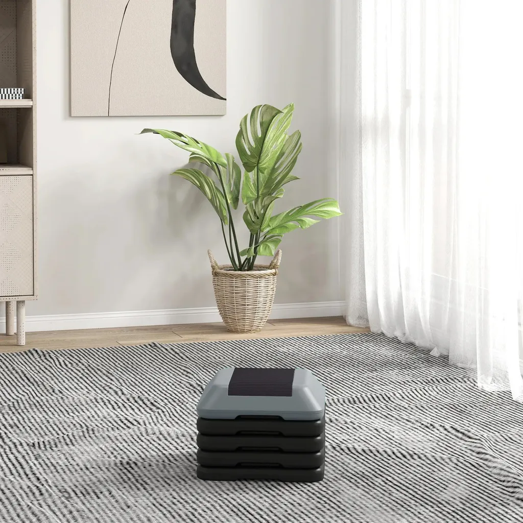 Stepper réglable en hauteur 10 à 30 cm avec surface antidérapante gris