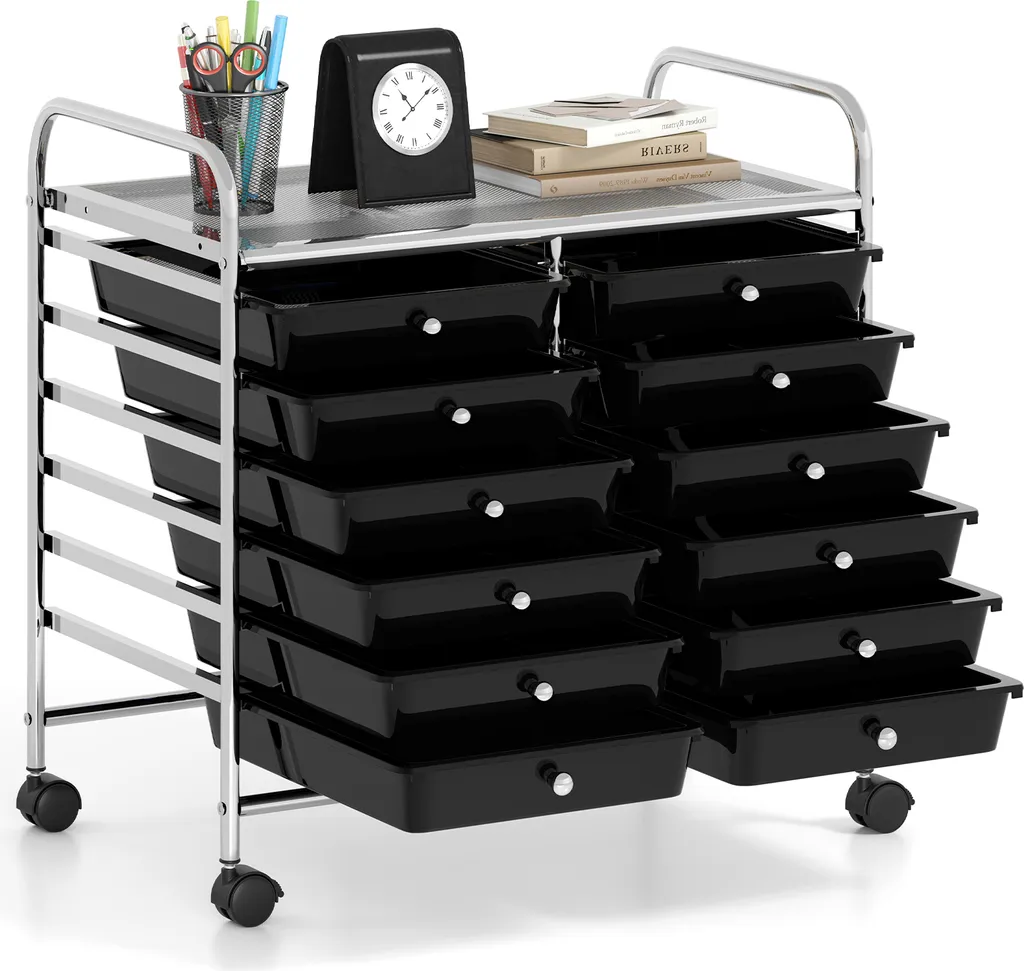 Organisateur d'Atelier avec 12 Tiroirs, Chariot de Couture Mobile