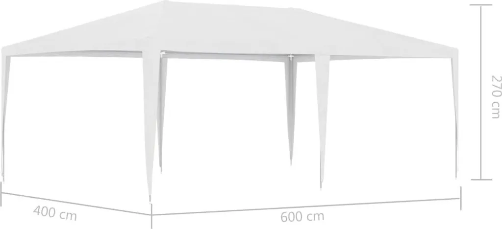 vidaXL Tenda per feste 4 x 6 m bianco - 16