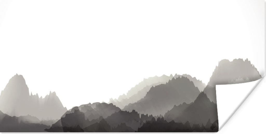 MuchoWow Poster Abstrakte chinesische Malerei mit Transparenz 160x80 cm - Foto Poster