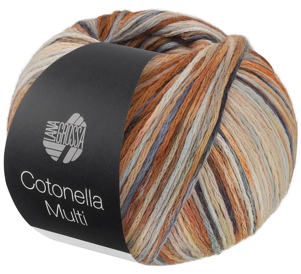 Lana Grossa - Cotonella Multi 0114 ocker beige hellblau Produktbild 