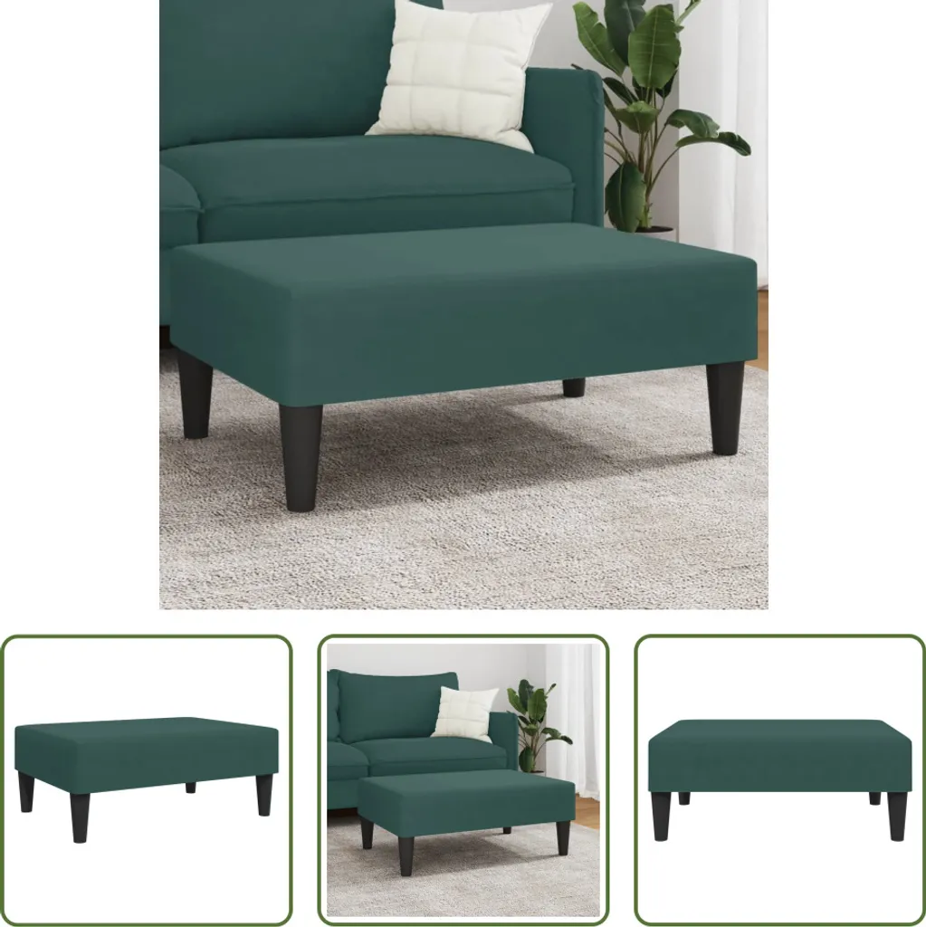Sgabello in Velluto Verde Scuro 77x55x31 cm | The Living Store Online