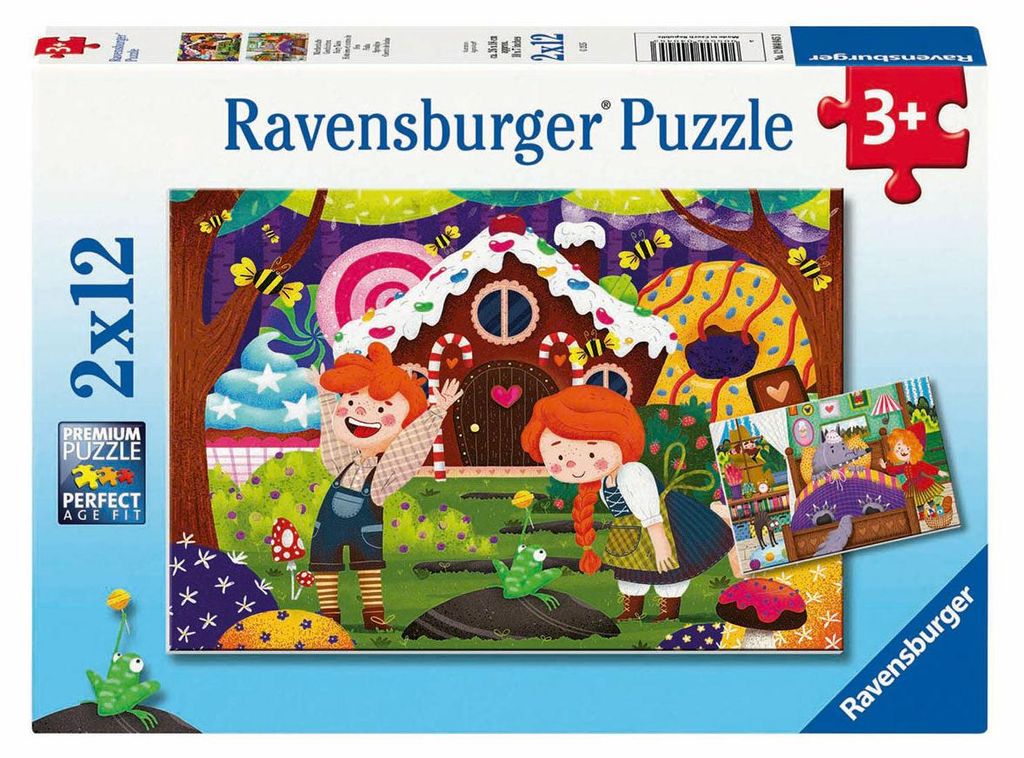 Ravensburger Kinderpuzzle - 12004045 Märchenhafte Geschichten - Puzzle für Kinder ab 3 Jahren, mit 2x12 Teilen