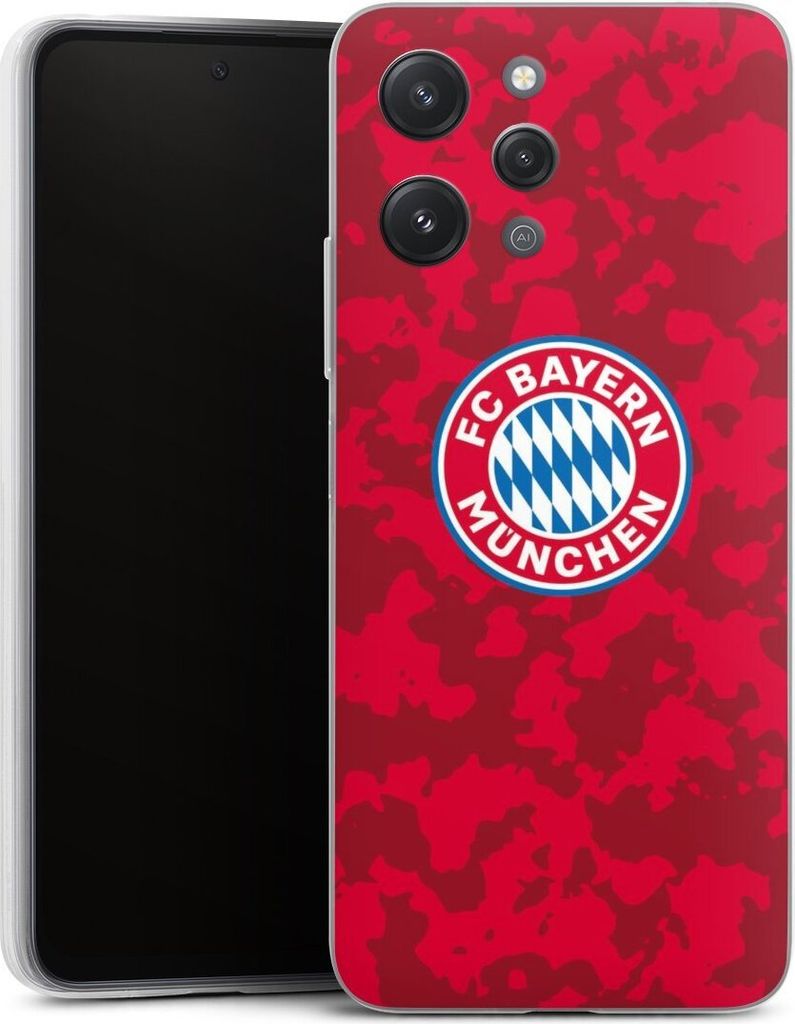 DeinDesign Slim Hülle für Xiaomi Redmi 12 Silikon Case Ultra Dünn Handyhülle FC Bayern München Camouflage FCB