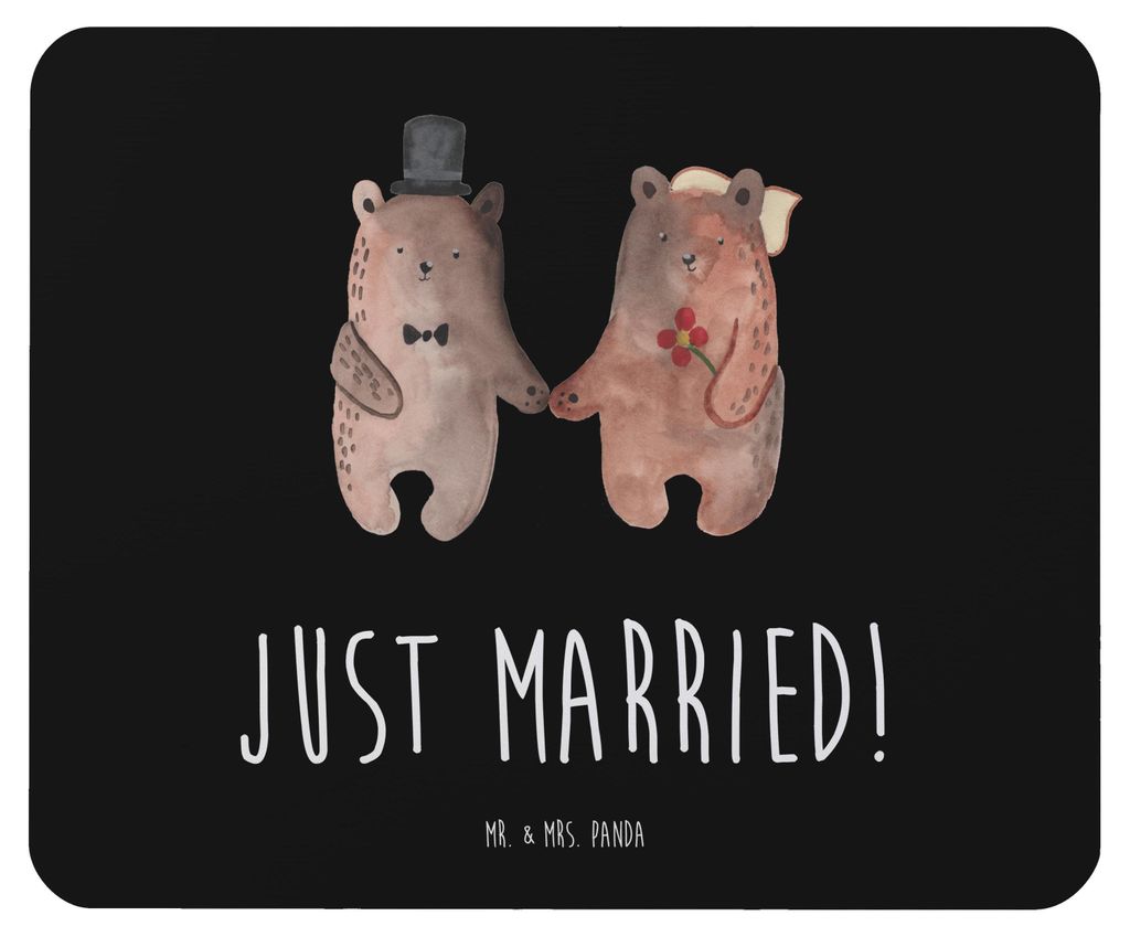 Mr. & Mrs. Panda Mouse Pad Bär Heirat - Schwarz - Geschenk, Teddy, Mousepad, pc, computer, Verheiratet Heirate Hochzeit Hochzeitsgeschenk Hochzeit...