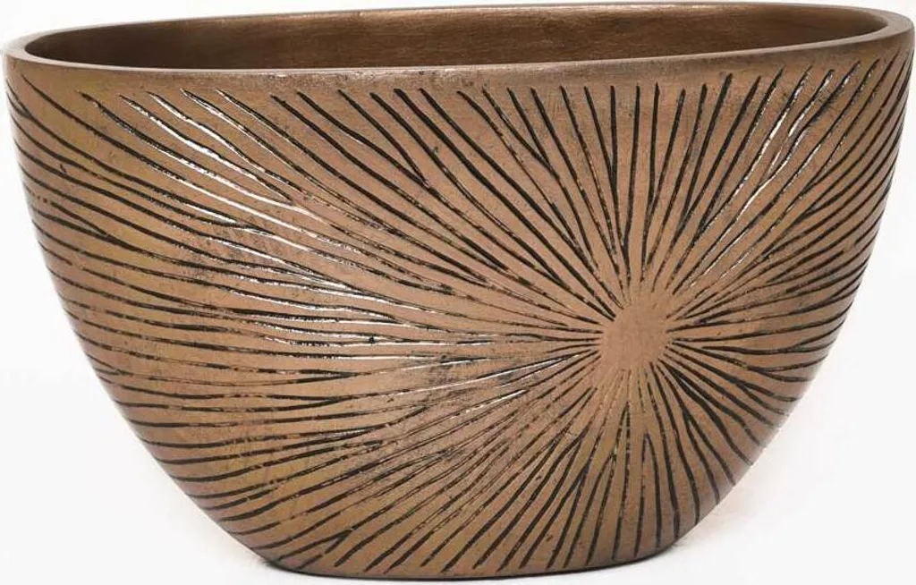 Coupe en fibre de verre dorée CHANTANT avec motifs gravés - VIVANNO 37cm