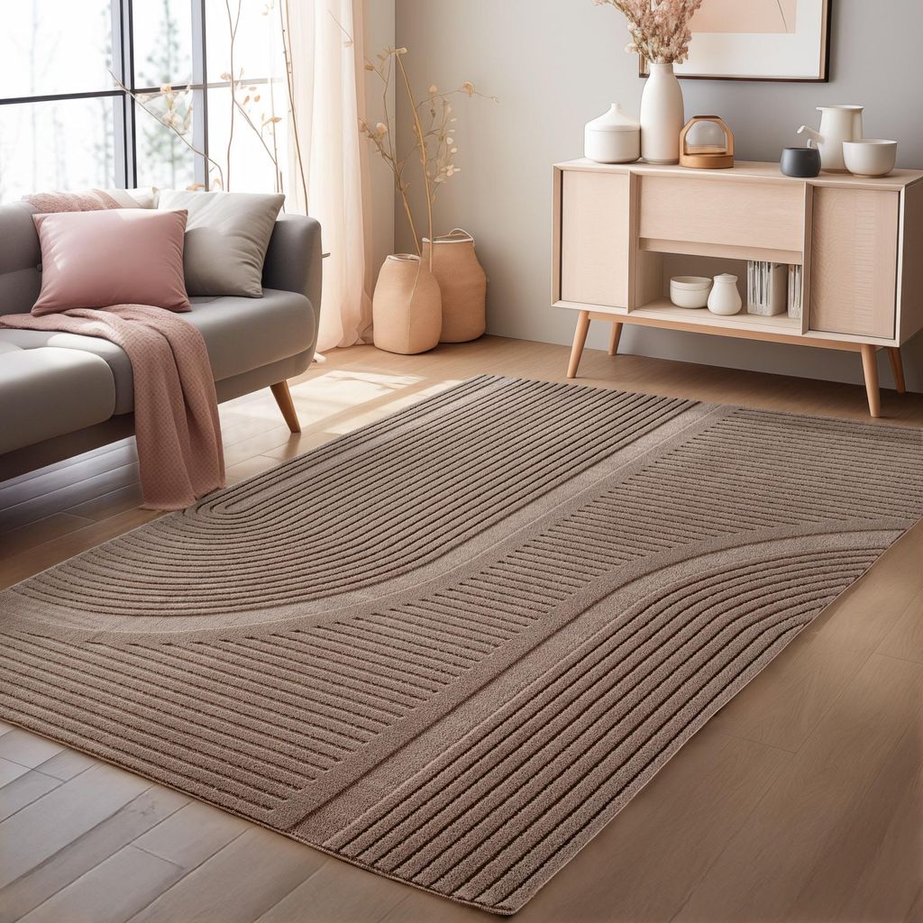 Homebyhome Boho Teppich Skandinavischer Kurzflor mit 3D Produktbild 