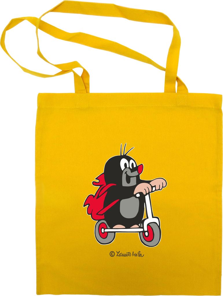 Stoffbeutel Der Kleine Maulwurf und Scooter 42x38 cm Gelb, 65007A
