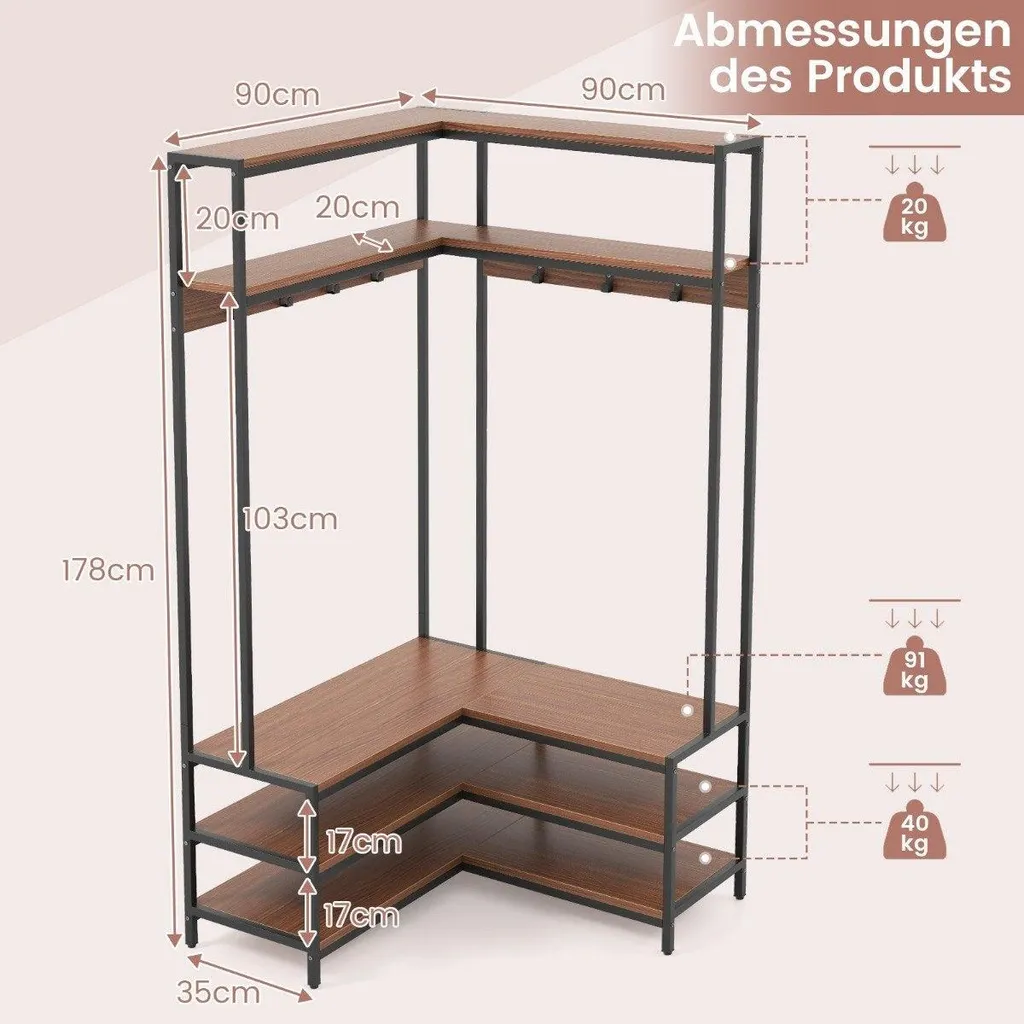 Rangement d'angle pour entrée encombrée : Portemanteau avec banc - 3