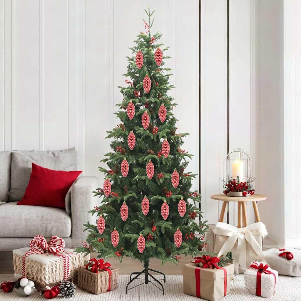 "Schlussverkauf" Weihnachts-Tannenzapfen Ball 40 Stück - zu Weihnachten - Rot Kunststoff C13085
