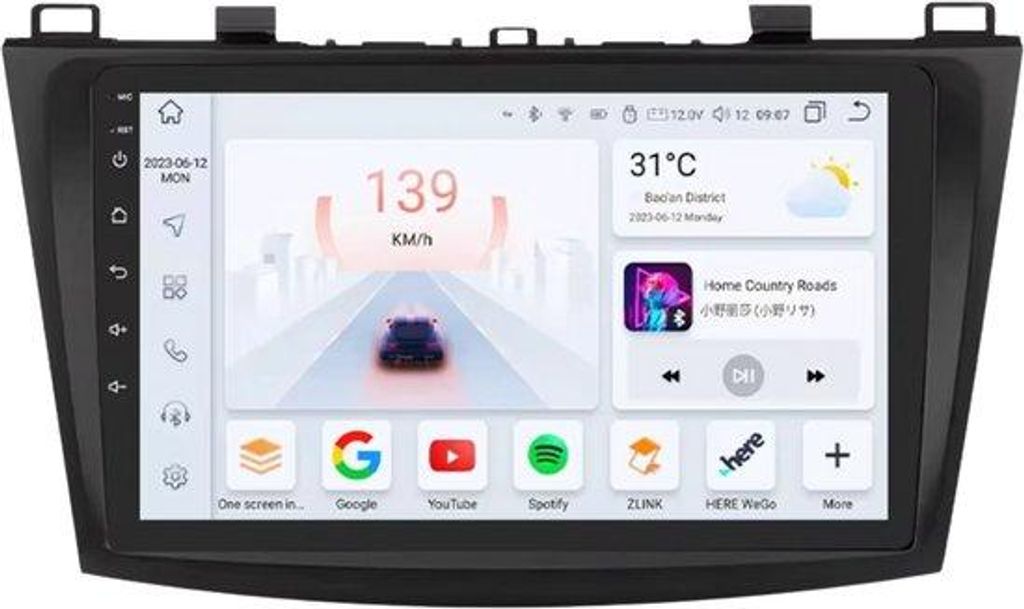 Autoradio mit Bluetooth und CarPlay für Mazda 3 (2010–2013), kompatibel mit Apple und Android, Stereoanlage, Navigationssystem, 3 GB RAM, 32 GB ...