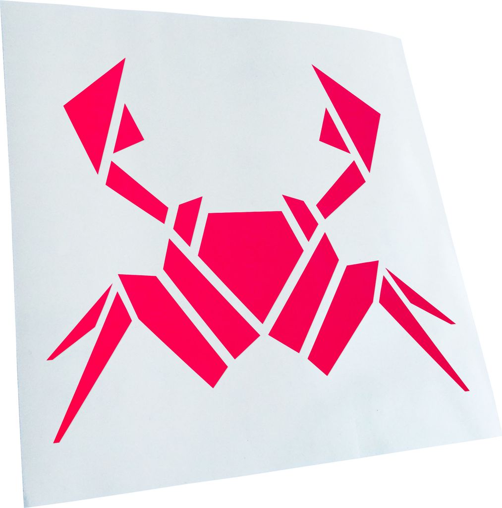 Kiwistar - Autoaufkleber - Papierfalten Krabbe - Neonpink - 40x35cm - Aufkleber für Auto, Laptop, Fahrrad, LKW, Motorrad mehrfarbig JDM Decal Racing