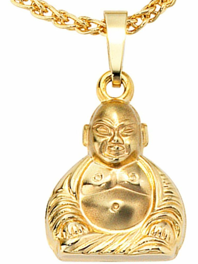 JOBO Anhänger Buddah 333 Gold Gelbgold teilmattiert Produktbild 