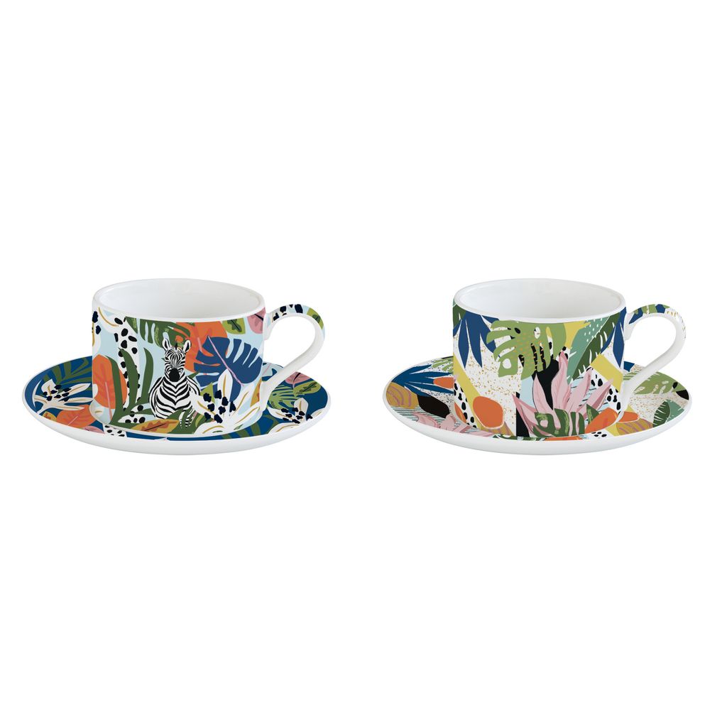 Geschenkset 2 Frühstücksbecher 24 cl - Tropisches Ambiente - Easy Life