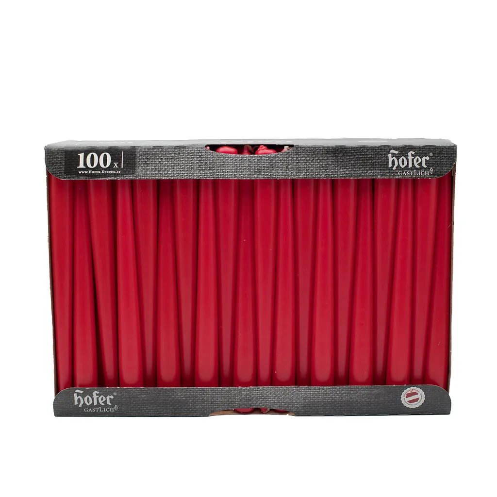 Hofer Candele Coniche Rosse 200 Pezzi - Lungo Durata 7h Senza Fumo - 4