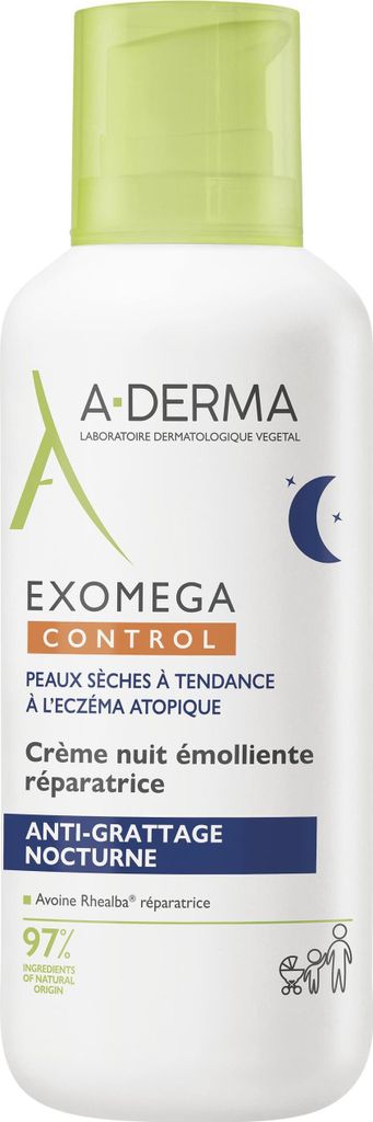 A-Derma Exomega Control, nachtcrème, verzachtend en Productafbeelding 