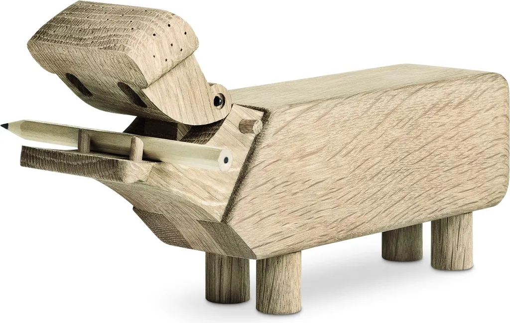 Hippopotame en Bois de Chêne Kay Bojesen 21 cm - Décoration Durable et Noble
