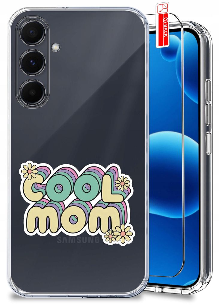 Hülle für Samsung A35 5G – Motive für Mama: Mama, Mom, bunt – durchsichtige Hülle + Displayschutzglas