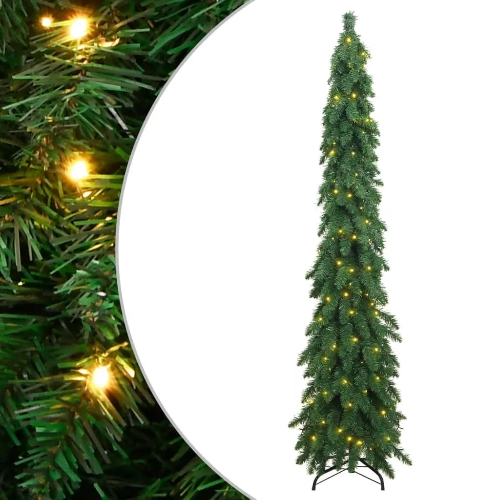 vidaXL Sapin de Noël Artificiel Lumineux 130 LED 210 cm avec Support - 7