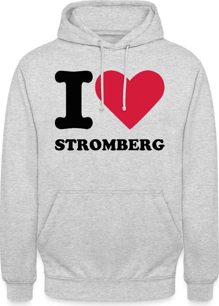 Spreadshirt Stromberg Fanartikel I Love Stromberg Uni Hoodie, XL, Hellgrau meliert