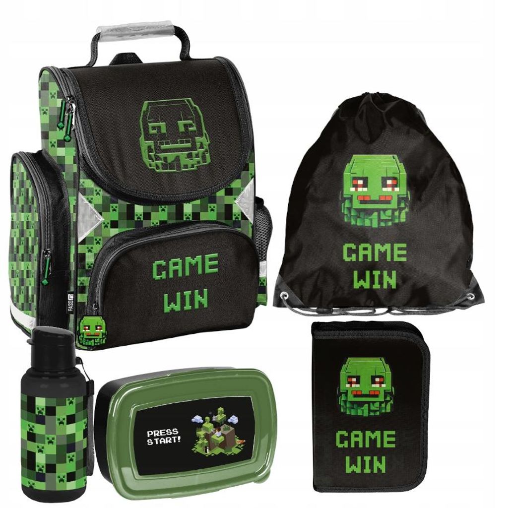 Schulranzen 5-tlg. Set für Mädchen & Jungen PIXELS – Paso Produktbild 