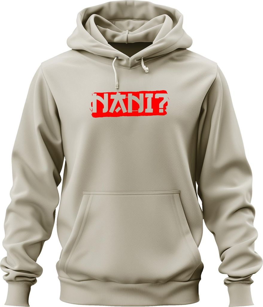 NANI? Anime Otaku Manga Fan Japan Meme Reaktion Popkultur Retro Uni Hoodie Kapuzenpullover, Natur, 3XL