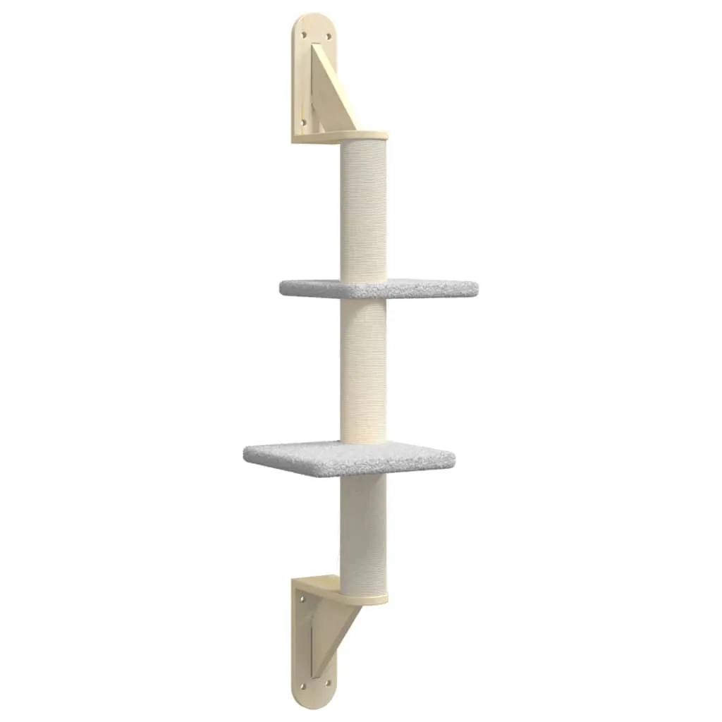 Arbre à chat mural 108 cm avec poteau en sisal gris clair haute qualité