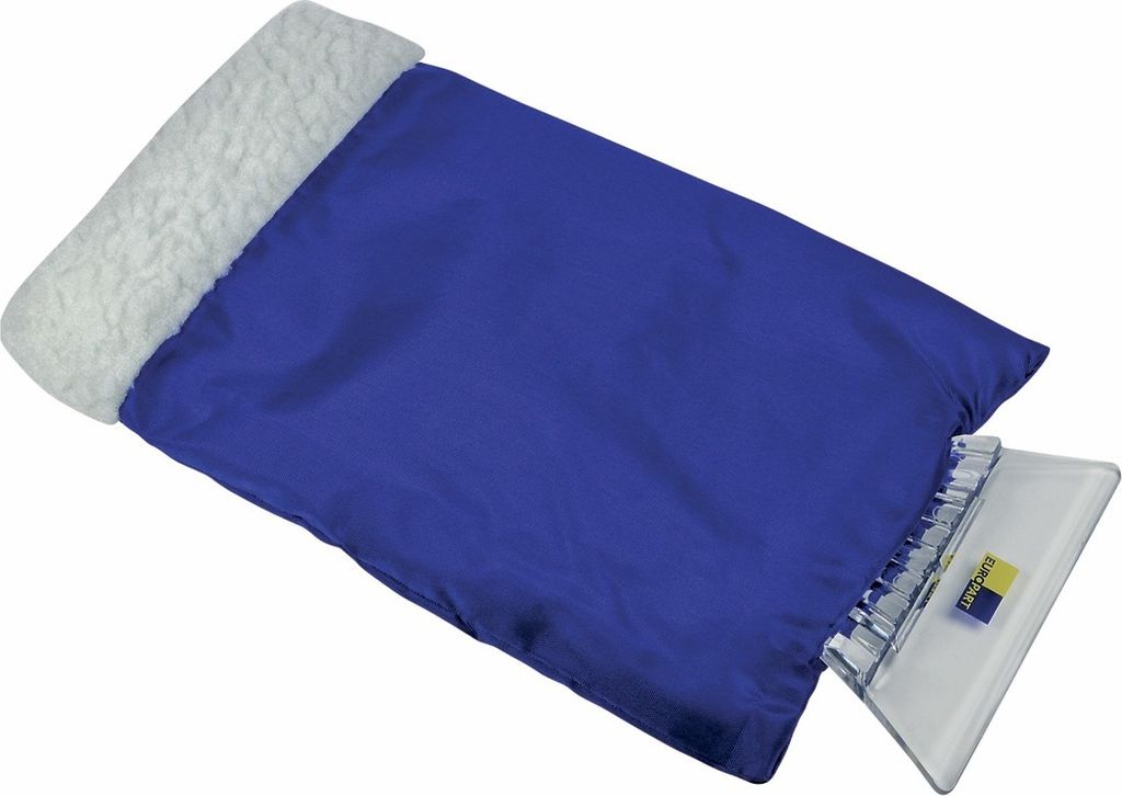 Auto Eiskratzer mit Handschuh wärmendes Innenfutter Fleece blau Europart