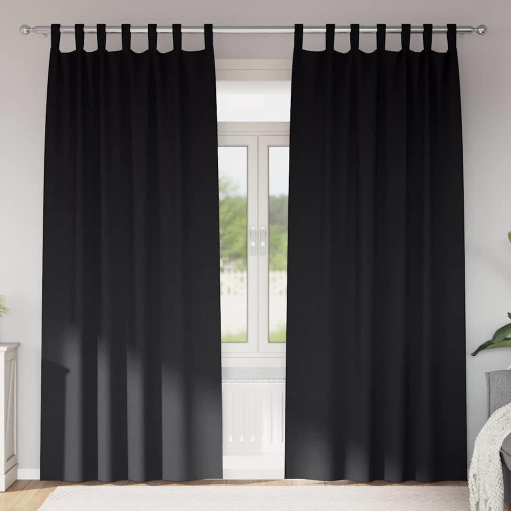 Praktischen Verdunkelungsvorhänge mit Vorhängen Schwarz Polyester - Gardinen & Vorhänge ,design Möbel 4594441 1parcel