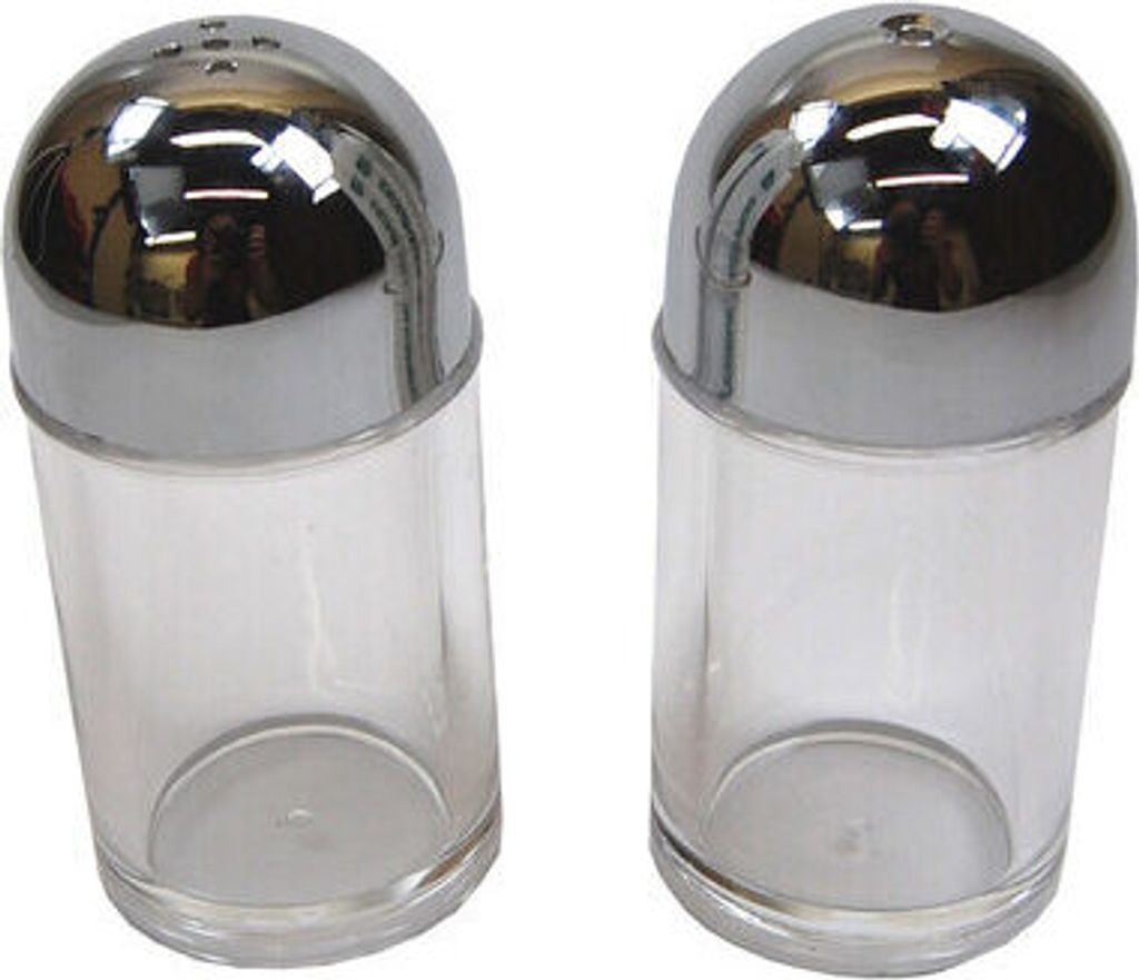 2x Menagen (Salz Pfeffer) aus Acrylglas Ø3.3cm 7.3cm