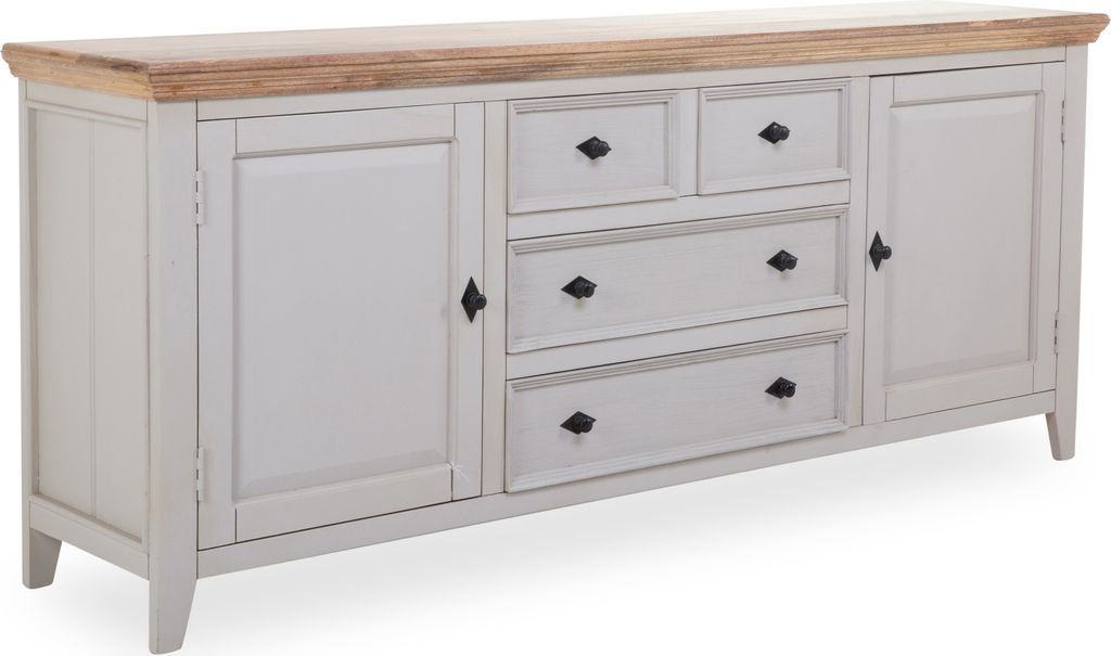 Kommode SANSIBAR MORSUM BHT 200x85x45 cm beige Sideboard Bürokommode
