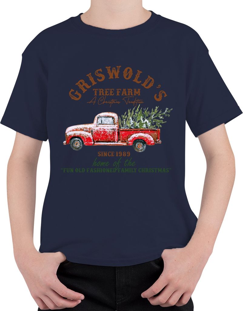Griswold's Tree Farm orange Clark - Weihnachten Christmas Xmas Uni Kinder T-Shirt, Navy, 104