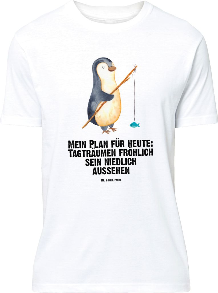 Mr. & Mrs. Panda Größe XL T-Shirt Pinguin Angler - Weiß - Geschenk, mit Spruch, Fischer, Shirt, Motiviert, Angel, Urlaub, Tshirt, Hobby