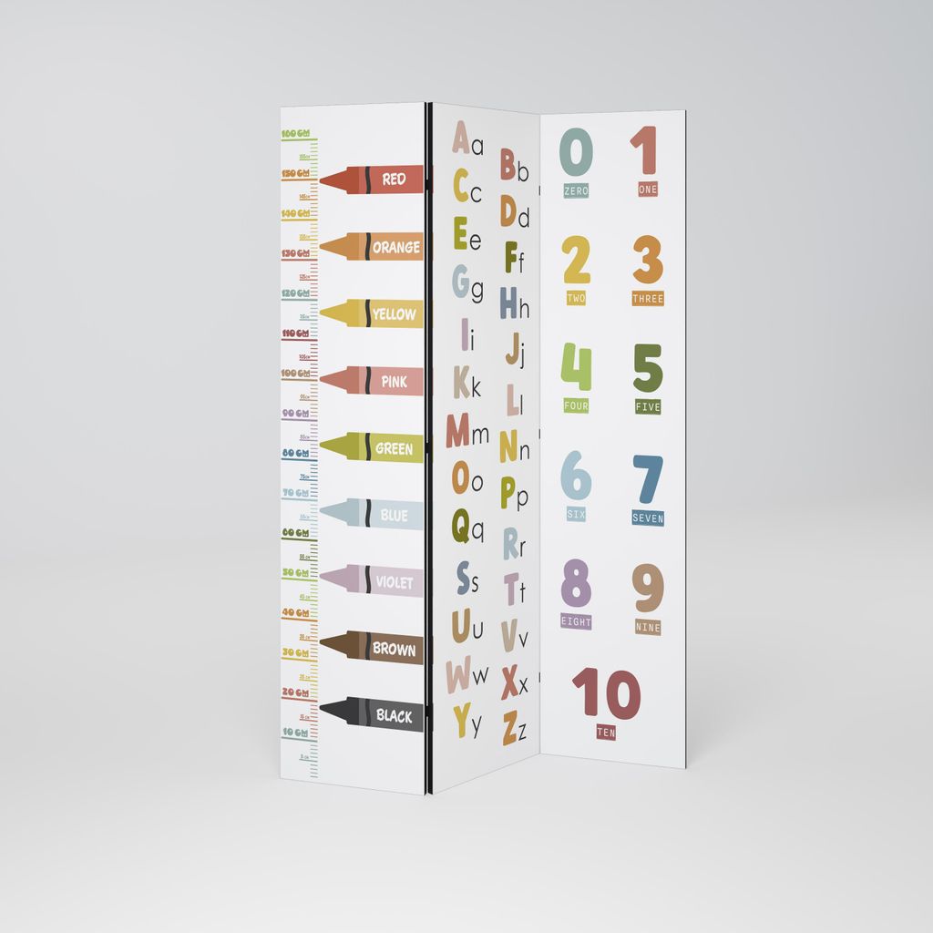 SpaceRebels Paravent Raumteiler - 3-teilig Raumtrenner, Druck 2-Seite - Raumtrenner - Trennwand Wohnung - Room Divider - Spanische Wand Deko Modern...