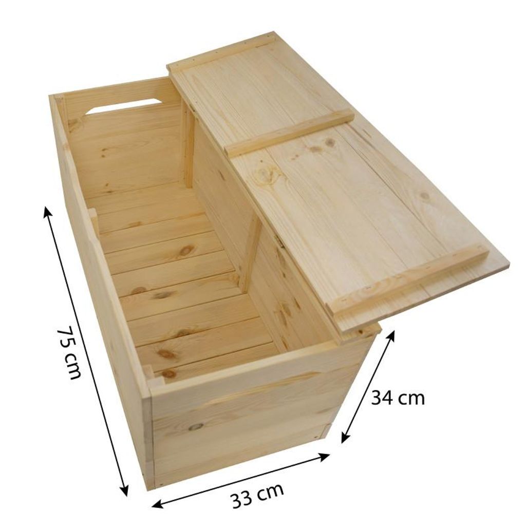 4iQ Kleine PINEBOX Kiste aus Holz 75x33x35 cm 88L Kisten