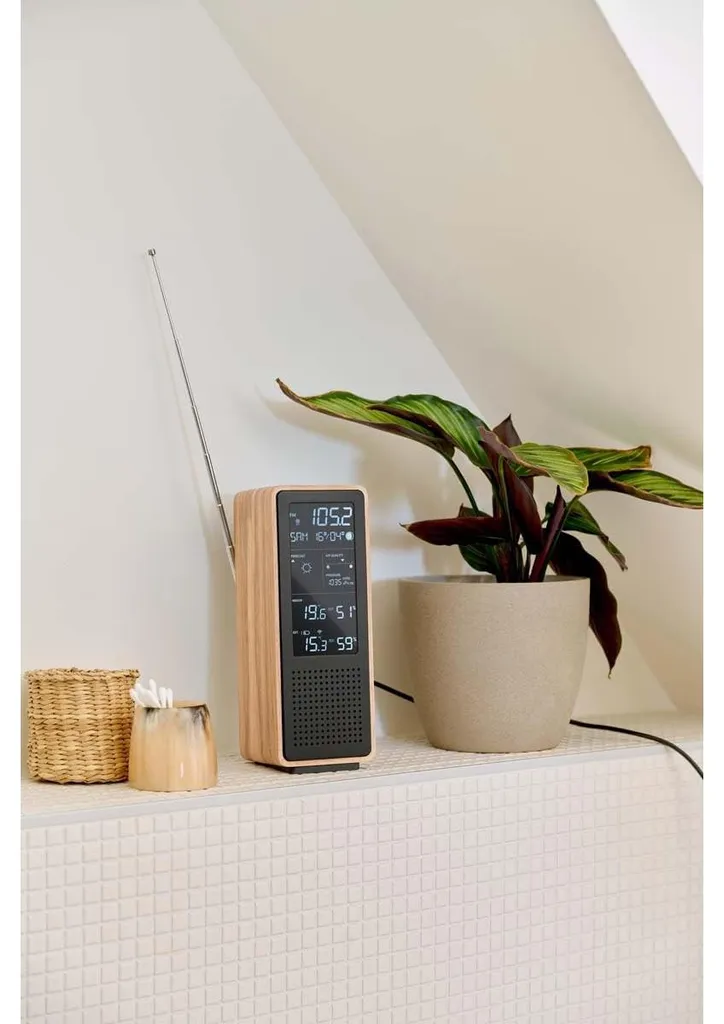 Station météo avec Enceinte Bluetooth Thomson WS102TBK pour Salon