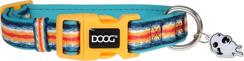 DOOG Halsband Scout rot/gelb/blau, Größe: L