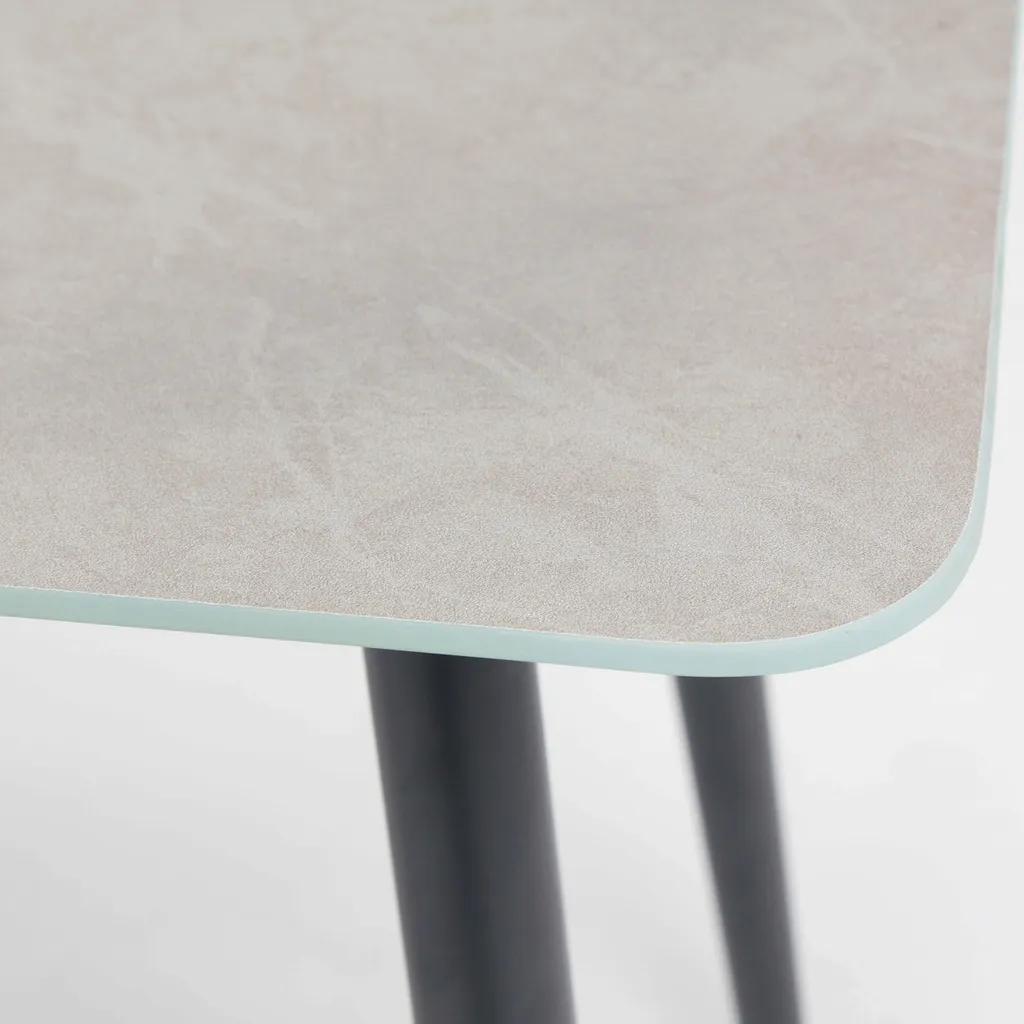 Table basse de jardin en acier traité gris - Résistante et compacte