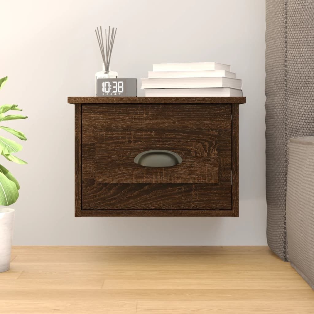 Wand-Nachttisch Braun Eichen-Optik 41,5x36x28 cm , Nachttische & -schränke Design 2024