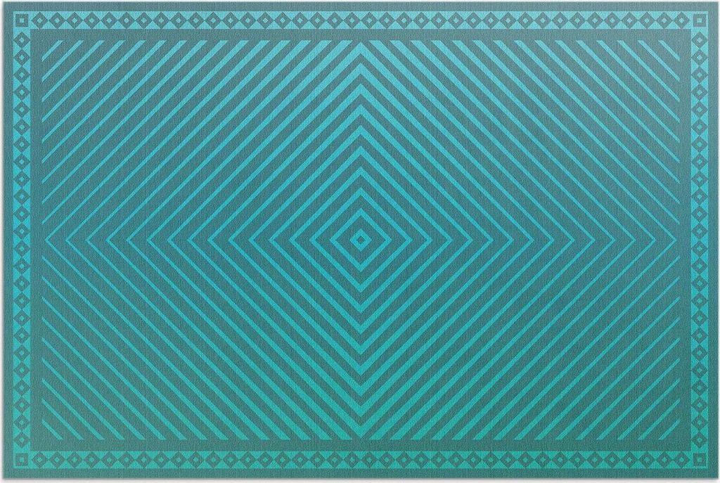 Geometrische Rhomben moderne Linien – Vinylteppich – 60x90 cm – Outdoor Teppich – Terrasse – Wetterfest – Modern