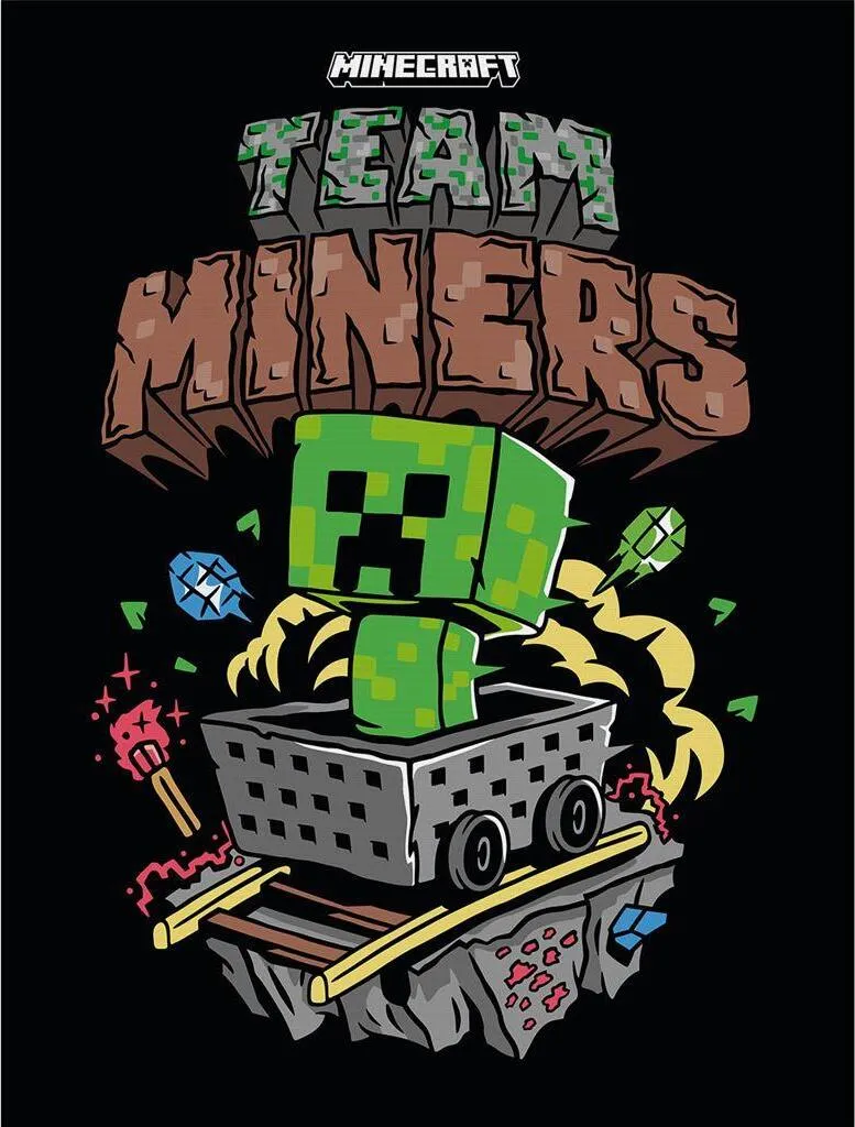 Tableau Minecraft Team Miners PM11149 - Impression sur Toile 40x30 cm
