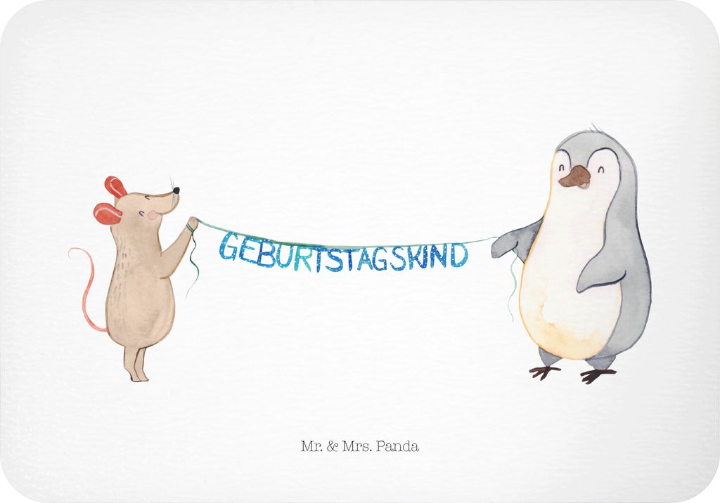Mr. & Mrs. Panda Kühlschrankmagnet Maus Pinguin Geburtstag - Weiß - Geschenk, Geburtstage, Happy Birthday, haftmagnet, Geburtstagsgeschenk, magne...