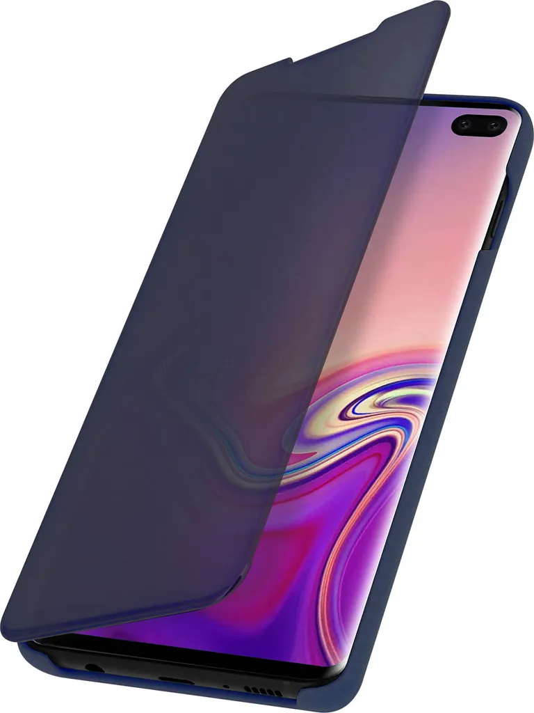 Cover Samsung S10 Plus Blu Scuro Effetto Specchio e Stand - Acquista Online